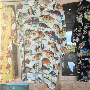 Jams World Fish Print Casual Button Down Shirt